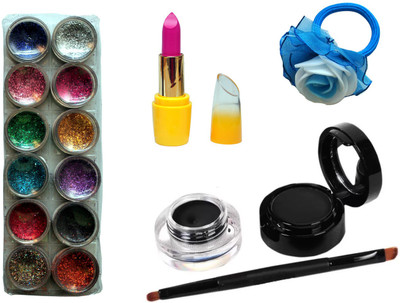 Vozwa 15 in 1 Makeup Combo (12 Multi Glitter, 1 Waterproof Gel Eyeliner, 1 Lipstick and 1 Band )(Set of 15)
Vozwa 15 in 1 Makeup Combo (12 Multi Glitter, 1 Waterproof Gel Eyeliner, 1 Lipstick and 1 Band )(Set of 15)
