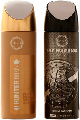 Armaf HUNTER AND THE WARRIOR FOR MEN DEODORANT Deodorant Spray - For Men(200 ml, Pack of 2)
Armaf HUNTER AND THE WARRIOR FOR MEN DEODORANT Deodorant Spray - For Men(200 ml, Pack of 2)