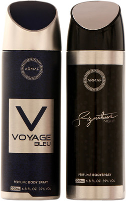 Armaf VOYAGE BLEU AND SIGNATURE NIGHT DEODORANT Deodorant Spray - For Men(200 ml, Pack of 2)
Armaf VOYAGE BLEU AND SIGNATURE NIGHT DEODORANT Deodorant Spray - For Men(200 ml, Pack of 2)