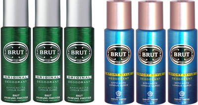 BRUT DEO ETD Body Spray - For Men(1200 ml, Pack of 6)