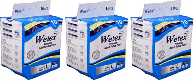Wetex PANT STYLE DIAPER PANT, SIZE LARGE, (10 Pcs. PACK), SET OF 3 PACKS, FOR WAIST SIZE 35"-51" INCHES - L(30 Pieces)
Wetex PANT STYLE DIAPER PANT, SIZE LARGE, (10 Pcs. PACK), SET OF 3 PACKS, FOR WAIST SIZE 35"-51" INCHES - L(30 Pieces)