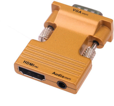 Microware HDTV Female to VGA with Audio Converter HDMI Adapter(Compatible with HDTV, Blu-Ray, Set Top Box, Gaming Console, Golden)
Microware HDTV Female to VGA with Audio Converter HDMI Adapter(Compatible with HDTV, Blu-Ray, Set Top Box, Gaming Console, Golden)