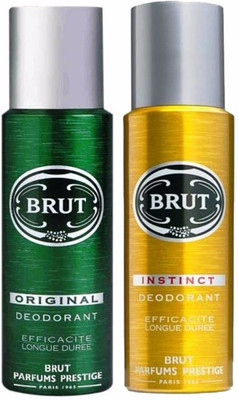 Brut Original+Instinct Efficacite Longue Duree Deodorant Deodorant Spray - For Men(200 ml, Pack of 2)