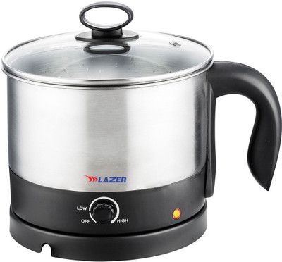 Lazer Hot Pot Electric Kettle(1.2 L, Black and Silver)