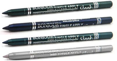 Bonjour Paris Super Smoth Single Apply Metallic Kajal(Green-Royal Blue-Green-Silver, 4.8 g)