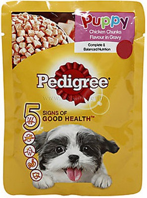 Pedigree Pedigree Puppy Chicken Chunks Flavour In Gravy For Puppy -80 gm Chicken 80 g Wet Dog Food