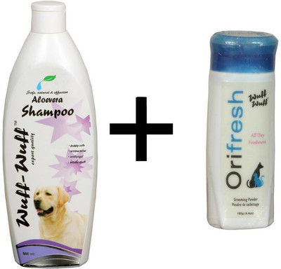 Wuff Wuff Orifresh Powder Combo Allergy Relief, Anti-dandruff, Anti-fungal, Anti-itching, Anti-microbial, Anti-parasitic, Conditioning, Flea and Tick, Hypoallergenic, Whitening and Color Enhancing Aloevera Dog Shampoo(500 ml)
Wuff Wuff Orifresh Powder Combo Allergy Relief, Anti-dandruff, Anti-fungal, Anti-itching, Anti-microbial, Anti-parasitic, Conditioning, Flea and Tick, Hypoallergenic, Whitening and Color Enhancing Aloevera Dog Shampoo(500 ml)