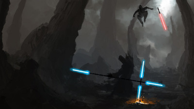 Aabhaas Wall Poster Star-Wars-Jedi-Sith-lightsaber Paper Print(12 inch X 18 inch, Rolled)