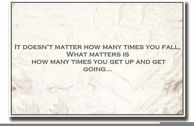 Akhuratha Wall Poster -how-many-times-you-get-up-quote-par-bmumjbwfugm Paper Print(18 inch X 12 inch, Rolled)