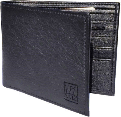 Wenzest Men Black Artificial Leather Wallet(10 Card Slots)