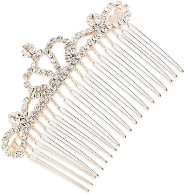 Fabfashion Crown Shape Hair Comb Hair Clip(Gold)