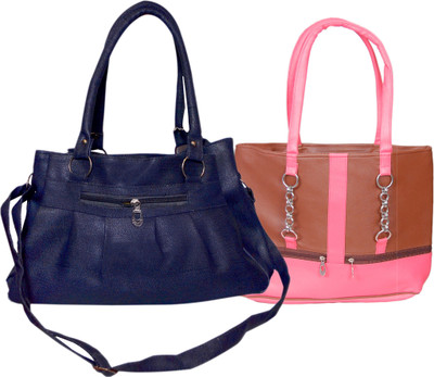 RB FASHION Hand-held Bag(Pink, Blue), Blue;pink