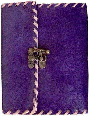 SV Traders A5 Diary(Double Layer Purple Genuine Leather With Antique Lock, Purple)