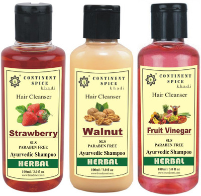 Continent Spice Khadi Fruity Shampoo Collection SLS & Paraben Free (100 ml-Pack of 3)-CS682005(100 ml)
Continent Spice Khadi Fruity Shampoo Collection SLS & Paraben Free (100 ml-Pack of 3)-CS682005(100 ml)