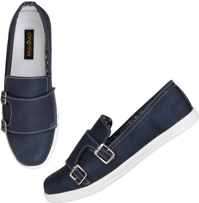 Fashimo Men Navy Perforated Slip-On Casual Loafers For Men(Navy, Blue