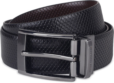 Peter England Men Black, Brown Genuine Leather Reversible Belt