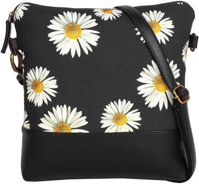 Ayeshu Women Casual Black PU Sling Bag