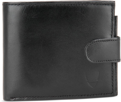 Hidesign Men Black Genuine Leather Wallet(12 Card Slots)