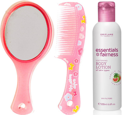 Oriflame Sweden Essentials Fairness Softening Body Lotion UV Filters (32703) With Mirror Comb Set(Set of 3)
Oriflame Sweden Essentials Fairness Softening Body Lotion UV Filters (32703) With Mirror Comb Set(Set of 3)