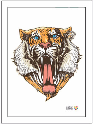 Tiger-Face-Fierce Paper Print(11.69 inch X 8.27 inch)
