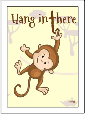Hang-In-There-Brown Paper Print(11.69 inch X 8.27 inch, Framed)