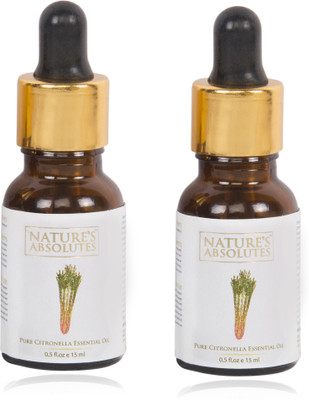 Nature's Absolutes Citronella Oil (15ml x 2) Combo Pack of 2 Pcs ,100% Pure Organic, Premium Oil(30 ml)
Nature's Absolutes Citronella Oil (15ml x 2) Combo Pack of 2 Pcs ,100% Pure Organic, Premium Oil(30 ml)