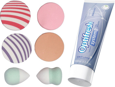 Oriflame Sweden Optifresh System 8 Crystal White Toothpaste 100ml (32060) With Puff Sponge(Set of 7)
Oriflame Sweden Optifresh System 8 Crystal White Toothpaste 100ml (32060) With Puff Sponge(Set of 7)