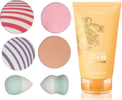 Oriflame Sweden SWEDISH SPA Nourishing Body Polish 150ml (30837) With Puff Sponge(Set of 7)
Oriflame Sweden SWEDISH SPA Nourishing Body Polish 150ml (30837) With Puff Sponge(Set of 7)