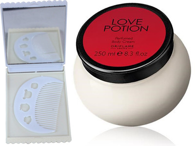 Oriflame Sweden Love Potion Perfumed Body Cream 250ml (31779) With Comb Mirror Set(Set of 3)
Oriflame Sweden Love Potion Perfumed Body Cream 250ml (31779) With Comb Mirror Set(Set of 3)