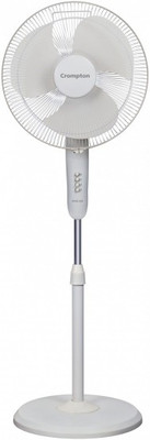 Crompton rave air 3 Blade Pedestal Fan(opal white, Pack of 1), Blue;white