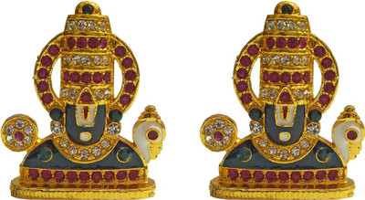 VINTAN Combo Of 2 Religious God Tirupati Balaji/Lord Venkateswara Govindha idol Handicraft Statue-Home Room Office Temple Mandir Murti Car Dashboard Decor Gift item. Decorative Showpiece - 5.08 cm(Gold Plated, Gold)