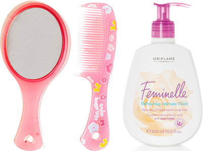 Oriflame Sweden FEMINELLE Refreshing Intimate Wash 300ml (33022) With Mirror Comb Set(Set of 3)
Oriflame Sweden FEMINELLE Refreshing Intimate Wash 300ml (33022) With Mirror Comb Set(Set of 3)