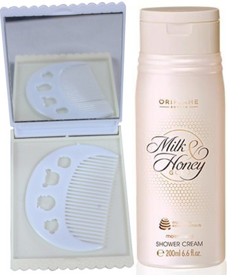 Oriflame Sweden Milk & Honey Gold Moisturising Shower Cream 200ml (31605) With Comb Mirror Set(Set of 3)
Oriflame Sweden Milk & Honey Gold Moisturising Shower Cream 200ml (31605) With Comb Mirror Set(Set of 3)
