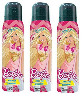 Barbie Pink N Fun Deodorant Combo Pack of 3 (150ML each) Deodorant Spray - For Women(450 ml, Pack of 3)
Barbie Pink N Fun Deodorant Combo Pack of 3 (150ML each) Deodorant Spray - For Women(450 ml, Pack of 3)