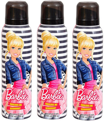 Barbie Fabulous Me Deodorant Combo Pack of 3 (150ML each) Deodorant Spray - For Women(450 ml, Pack of 3)
Barbie Fabulous Me Deodorant Combo Pack of 3 (150ML each) Deodorant Spray - For Women(450 ml, Pack of 3)