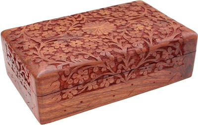 Jk Handicrafts Handmade Wooden Carved Jewellery Box for Women Jewel Organizer Flower Size - LxBxH 8x5x2 inches Jewellery Box Vanity Box(Brown)
Jk Handicrafts Handmade Wooden Carved Jewellery Box for Women Jewel Organizer Flower Size - LxBxH 8x5x2 inches Jewellery Box Vanity Box(Brown)