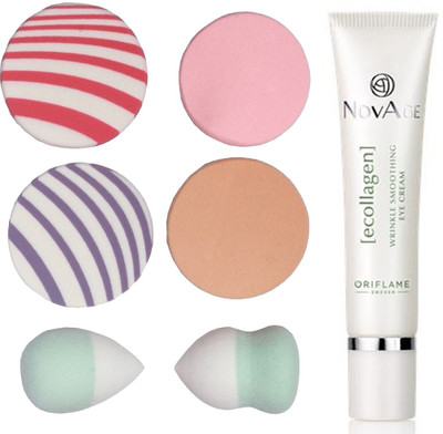 Oriflame Sweden NovAge Ecollagen Wrinkle Smoothing Eye Cream 15ml (31546) With Puff Sponge(Set of 7)
Oriflame Sweden NovAge Ecollagen Wrinkle Smoothing Eye Cream 15ml (31546) With Puff Sponge(Set of 7)