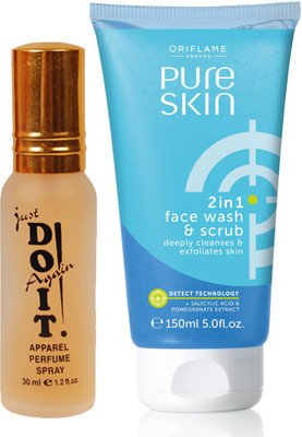 Oriflame Sweden Pure Skin Face Scrub 150ml (32647) With Just Doit Perfume 30ml(Set of 2)
Oriflame Sweden Pure Skin Face Scrub 150ml (32647) With Just Doit Perfume 30ml(Set of 2)