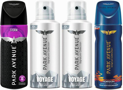 Park Avenue 1 Storm and 2 Voyage and 1 Horizon Deodorant Combo for Men (Pack of 4) Deodorant Spray - For Men(520 ml, Pack of 4)
Park Avenue 1 Storm and 2 Voyage and 1 Horizon Deodorant Combo for Men (Pack of 4) Deodorant Spray - For Men(520 ml, Pack of 4)