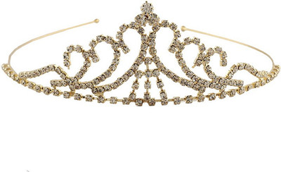 Anuradha Art Jewellery Tiara Head Band(Gold)
