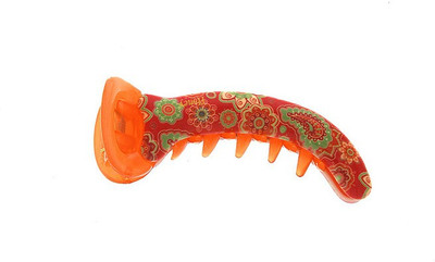 Anuradha Art Jewellery Clip Banana Clip(Orange)