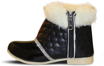 DDO Girls Slip on Casual Boots(Black