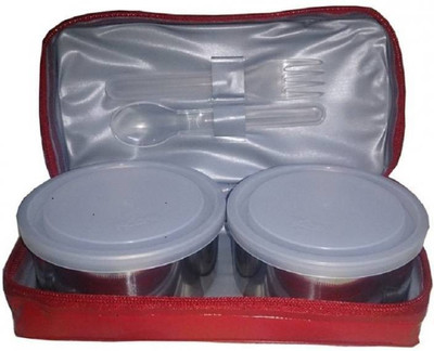 Milton Spira Retail Mini Lunch 2 Containers Lunch Box(750 ml), Red