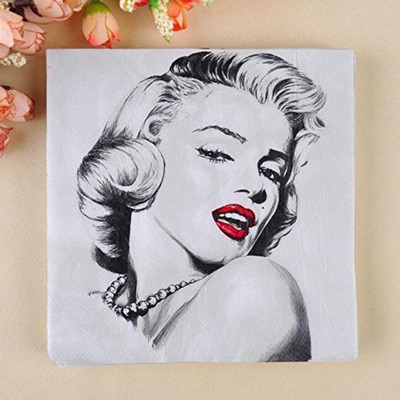 Emerge Marilyn Monroe Face Print Napkin/ Paper Tissue Wedding Party Supplies- 100 pcs - Pack of 5 Sets - (Each Set contains 20 double ply tissues) White Napkins
Emerge Marilyn Monroe Face Print Napkin/ Paper Tissue Wedding Party Supplies- 100 pcs - Pack of 5 Sets - (Each Set contains 20 double ply tissues) White Napkins