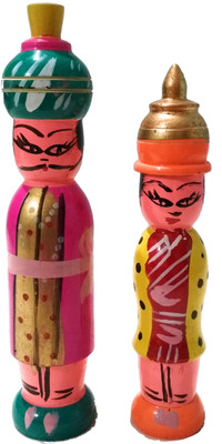 Crafts India Handcrafted Wooden King and Queen Doll Hand Puppets