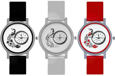 On Time Octus Octus Peacock Dial Combo Of 3-OTP005 Watch - For Women