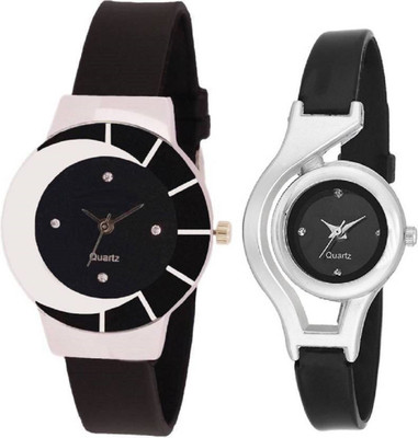 Aaradhya Fashion New Stylist Fashionable Balck Dial & Black Strap Watch - For Women