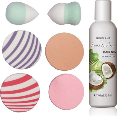Oriflame Sweden Love Nature Love Nature Hair Oil Coconut Oil 250ml (32626) With Puff Sponge(Set of 7)
Oriflame Sweden Love Nature Love Nature Hair Oil Coconut Oil 250ml (32626) With Puff Sponge(Set of 7)