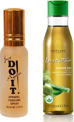 Oriflame Sweden Love Nature Shower Gel with Moisturising Olive Oil & Aloe Vera 250ml (32608) With Just Doit Parfume 30ml(Set of 2)
Oriflame Sweden Love Nature Shower Gel with Moisturising Olive Oil & Aloe Vera 250ml (32608) With Just Doit Parfume 30ml(Set of 2)