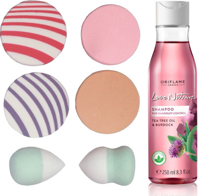 Oriflame Sweden Love Nature 2in1 Shampoo for Flaky scalp with Tea Tree Oil & Burdock 250ml (32623) With Puff Sponge(Set of 7)
Oriflame Sweden Love Nature 2in1 Shampoo for Flaky scalp with Tea Tree Oil & Burdock 250ml (32623) With Puff Sponge(Set of 7)